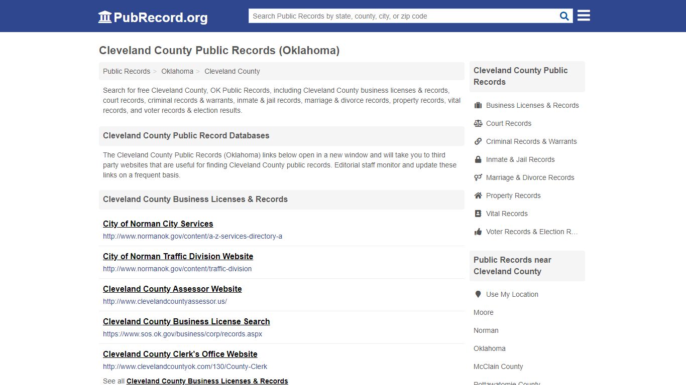 Free Cleveland County Public Records (Oklahoma Public Records)